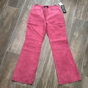 Moda International Pink Y2K 100% leather Flare Pants